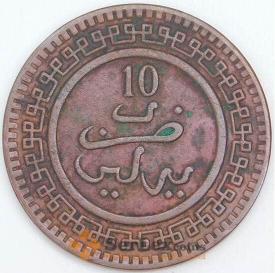 Марокко 10 мазун 1902 (1320) Y17.1 XF арт. 41958