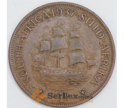 Южная Африка ЮАР 1 пенни 1937 КМ25 VF арт. 57076