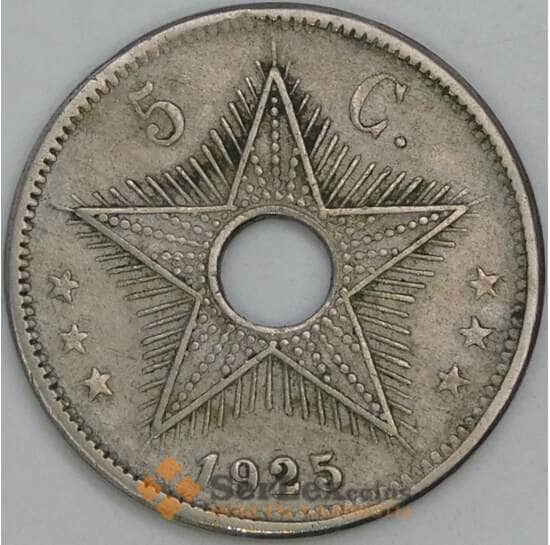 Бельгийское Конго 5 сантимов 1925 КМ17 VF арт. 55247