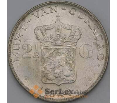 Монета Кюрасао 2 1/2 гульдена 1944 КМ46 AU арт. 28703