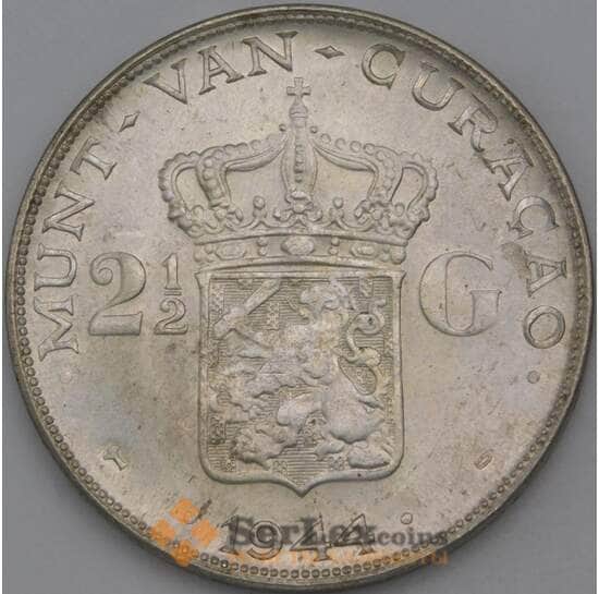 Кюрасао 2 1/2 гульдена 1944 КМ46 AU арт. 28703