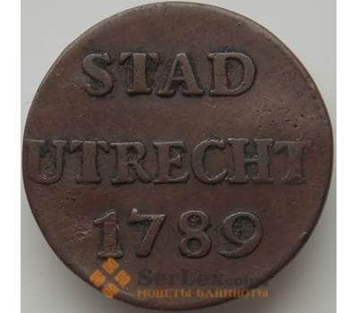Монета Нидерланды Утрехт 1 дьюит 1789 КМ91 XF арт. 12120