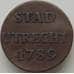 Монета Нидерланды Утрехт 1 дьюит 1789 КМ91 XF арт. 12120