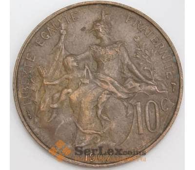 Франция монета 10 сентимов 1907 КМ843 XF арт. 45784