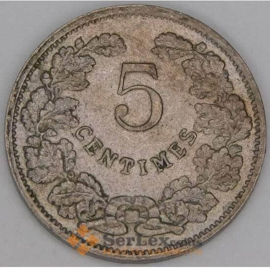 Люксембург 5 сантимов 1908 КМ26 XF арт. 39310