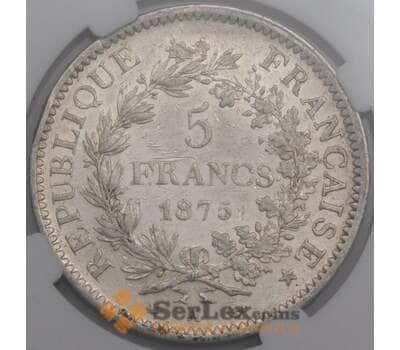 Монета Франция 5 франков 1875 КМ745а XF+ арт. 40417
