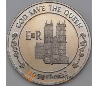 Монета Остров Вознесенья 50 пенсов 2002 КМ15 BU 50 лет Правления арт. 27041