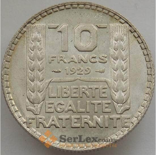 Франция 10 франков 1929 КМ878 UNC Люкс арт. 12743