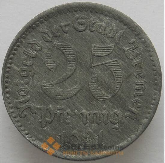 Германия Нотгельд 25 пфеннигов 1921 Бремен (J05.19) арт. 16537