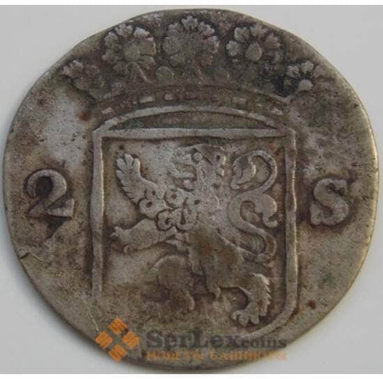 Нидерланды 2 стивера 1758 КМ48 F Серебро арт. 5154