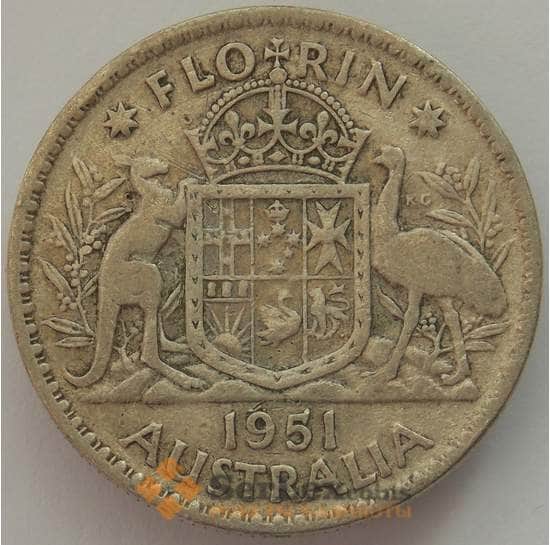Австралия 1 флорин 1951 КМ48 VF Серебро Георг VI (J05.19) арт. 17216