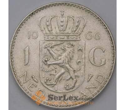 Монета Нидерланды 1 гульден 1966 КМ184 XF Серебро арт. 31549