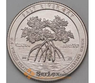 Монета США 25 центов 2020 UNC 53 парк Бухта соленой реки Виргинские острова S арт. 23805