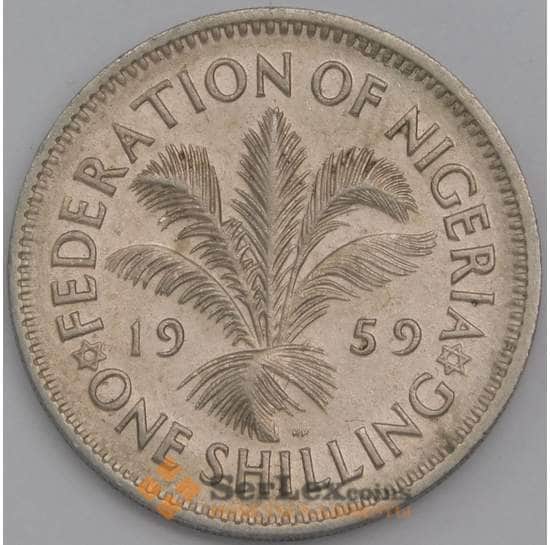 Нигерия монета 1 шиллинг 1959 КМ5 AU арт. 43515