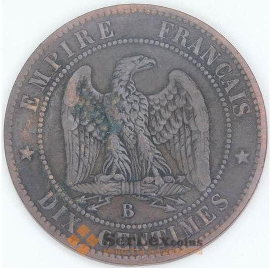 Франция 10 сантимов 1855 B КМ771 VF- арт. 56973