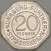 Германия Нюрнберг 20 пфеннигов 1921 Proof ELISABETHEN JAKOBSKIRCHE (j05.19) арт. 19941