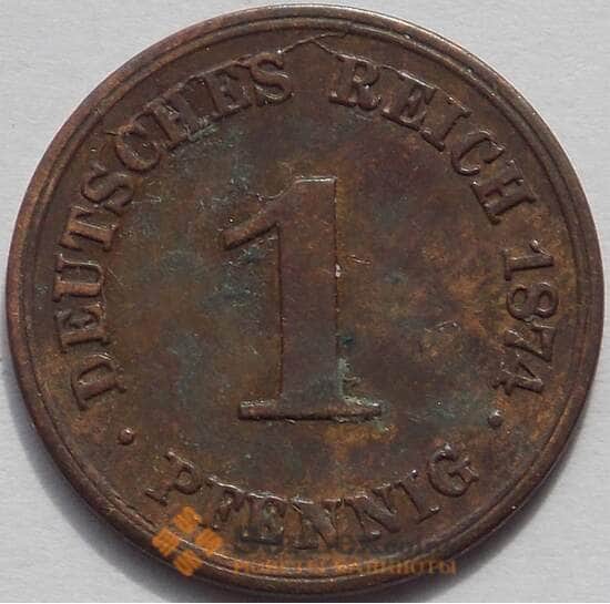 Германия 1 пфенниг 1874 C КМ1 VF (J05.19) арт. 15078