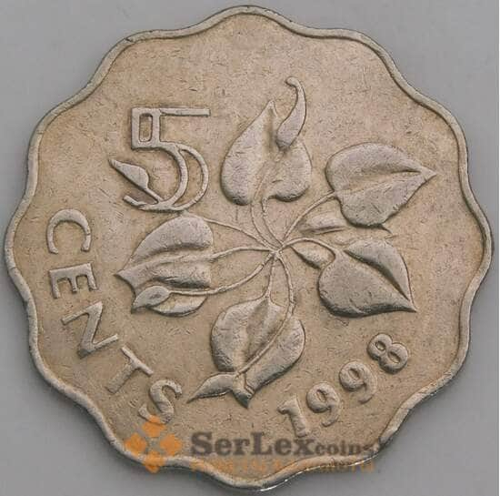 Свазиленд 5 центов 1998 КМ48 VF арт. 50029