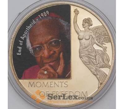 Монета Либерия 10 долларов 2006 BU Конец эпохи Апартеида арт. 31447