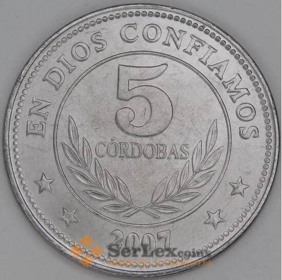 Никарагуа 5 кордоба 2007 КМ90а UNC арт. 54165