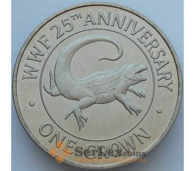Монета Теркс и Кайкос острова 1 крона 1988 КМ64 UNC Фонд Дикой природы (05.19) арт. 16845