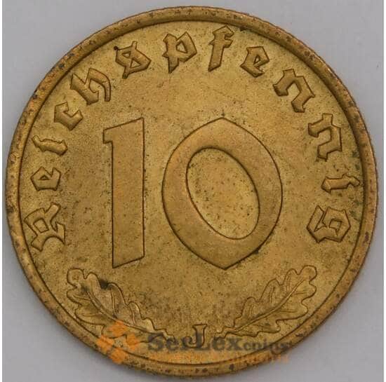 Германия монета 10 пфеннигов 1938 J КМ92 aUNC арт. 43864