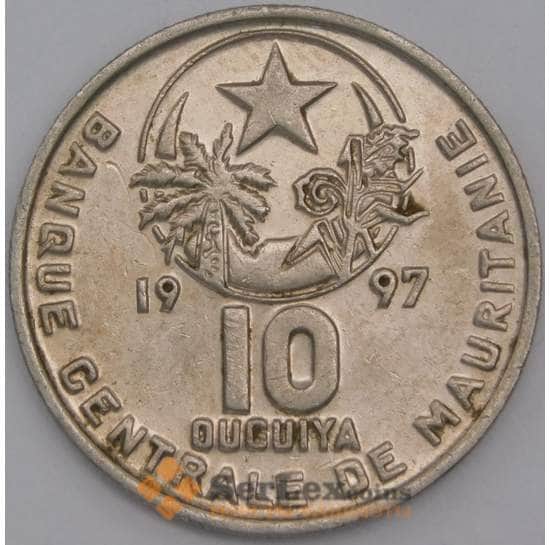 Мавритания монета 10 угий 1997 КМ4 AU арт. 44739