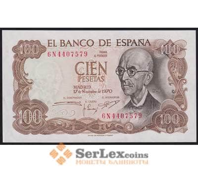 Испания банкнота 100 песет 1970 Р152 aUNC арт. 42626