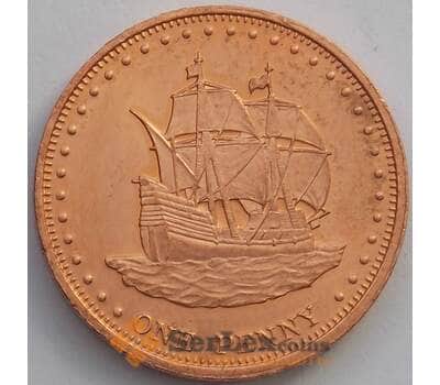 Монета Тристан-да-Кунья 1 пенни 2008 aUNC (J05.19)  арт. 16995
