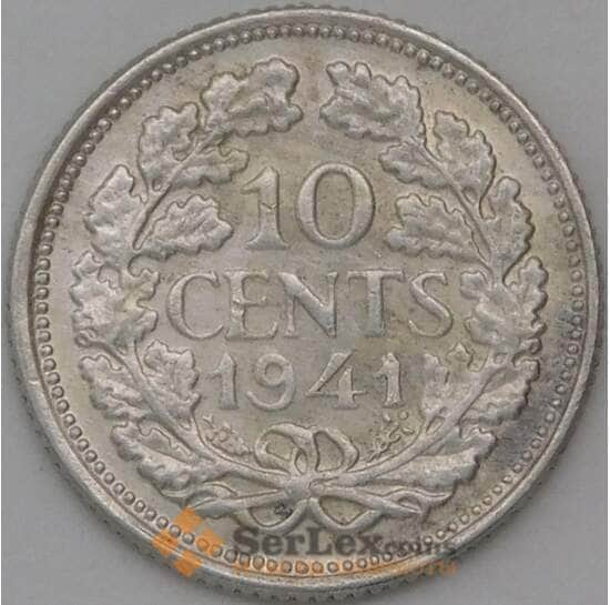Нидерланды монета 10 центов 1941 КМ163 XF арт. 28199