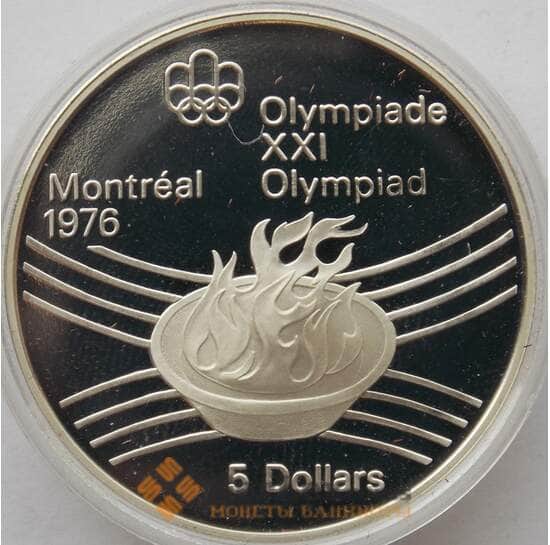 Канада 5 долларов 1976 КМ110 Proof Серебро Олимпийский огонь (J05.19) арт. 14812