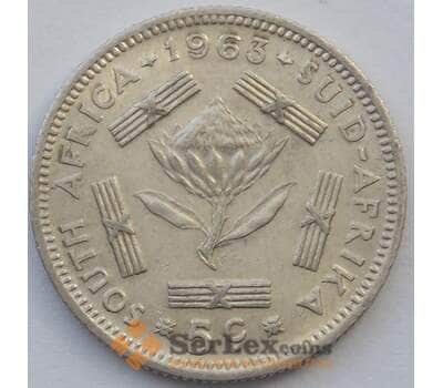 Монета Южная Африка ЮАР 5 центов 1963 КМ59 aUNC Серебро (J05.19) арт. 17459