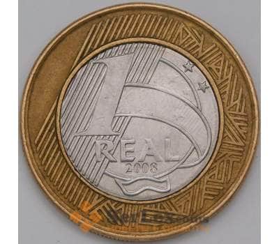 Монета Бразилия 1 реал 2008 КМ652а VF арт. 38193