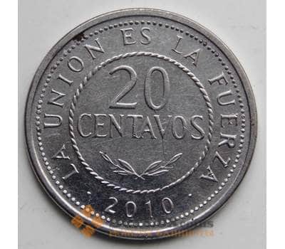 Монета Боливия 20 сентаво 2010 КМ215 XF арт. 6299