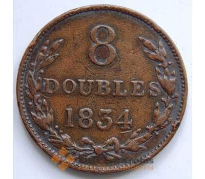 Монета Гернси 8 дублей 1834 КМ3 VF арт. 6312