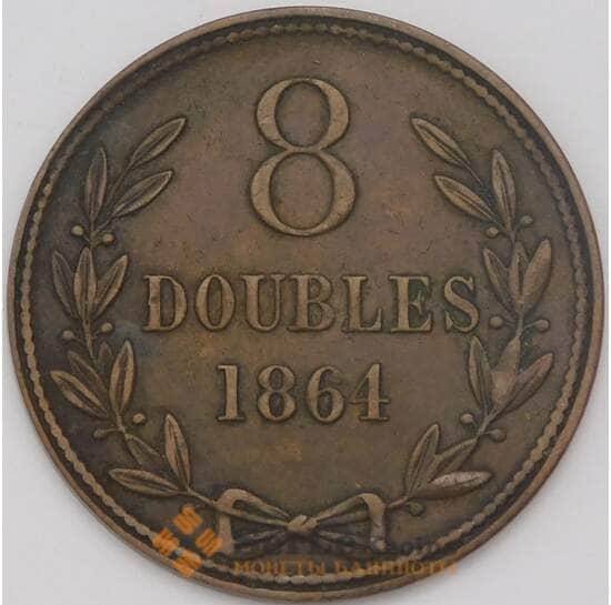 Гернси 8 дублей 1864 КМ7 VF арт. 6310