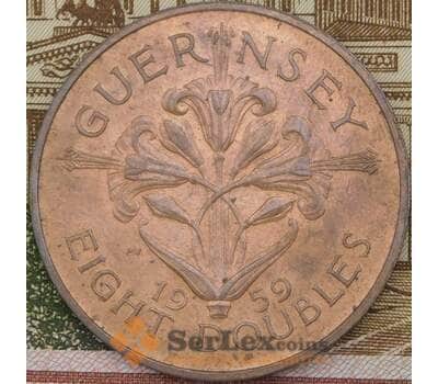 Монета Гернси 8 дублей 1959 КМ16 aUNC арт. 6313