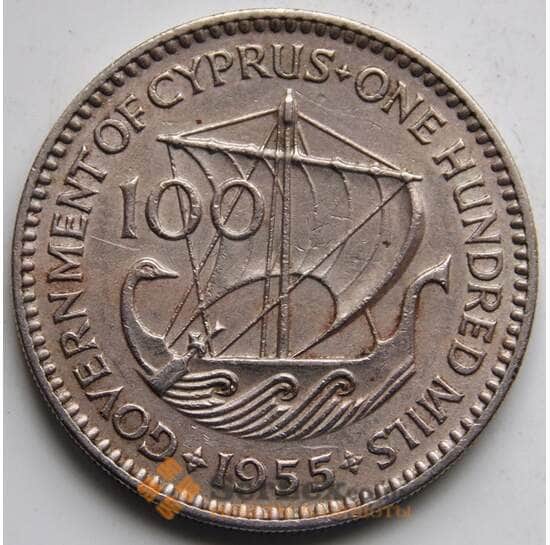 Кипр 100 милс 1955 КМ37 VF арт. 6316
