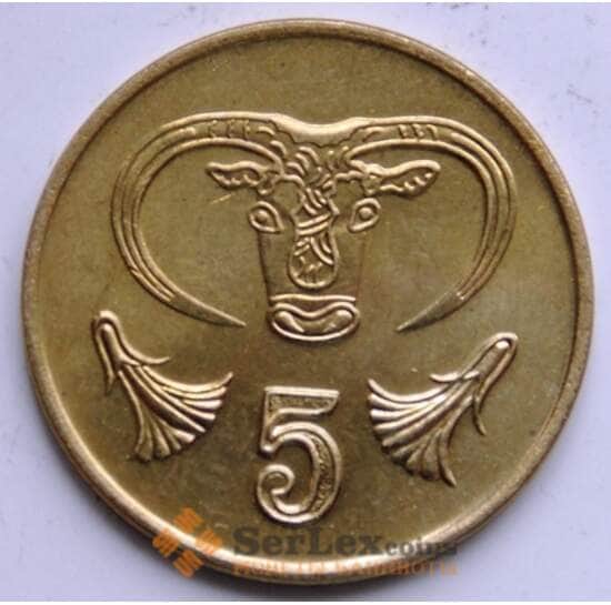 Кипр 5 центов 1991 КМ55.3 AU арт. 6323