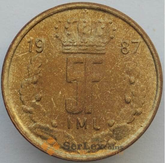 Люксембург 5 франков 1987 КМ60 aUNC (J05.19) арт. 16364