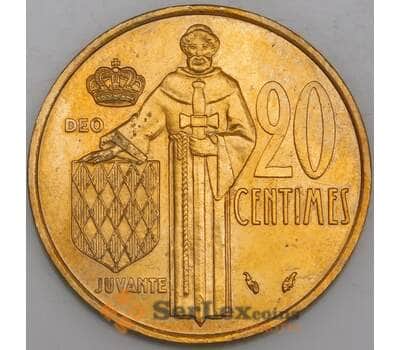 Монако монета 20 сантимов 1975 КМ143 AU арт. 47361