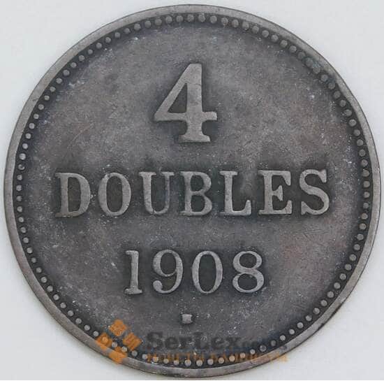 Гернси 4 дубля 1908 КМ5 VF арт. 56452