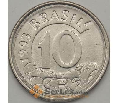 Монета Бразилия 10 крузейро 1993 КМ628 UNC  арт. 18726