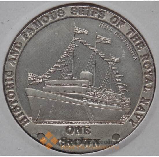 Тристан-да-Кунья 1 крона 2008 KM42 BU Корабль Британия Britannia арт. 13316