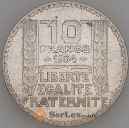 Франция 10 Франков 1934 КМ878 XF Серебро (J05.19) арт. 18584