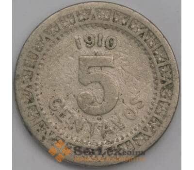 Мексика монета 5 сентаво 1910 КМ421 F арт. 41885