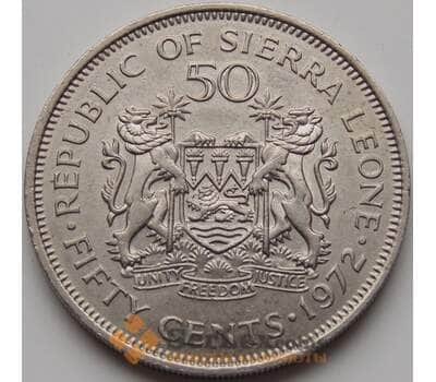Монета Сьерра-Леоне 50 центов 1972 КМ25 AU арт. 7663