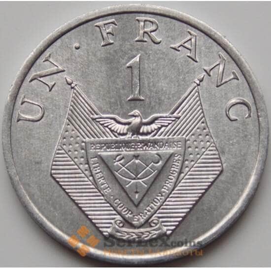 Руанда 1 франк 1974-1985 КМ12 aUNC арт. 7662