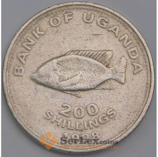 Уганда монета 200 шиллингов 1998 КМ68 VF арт. 41394