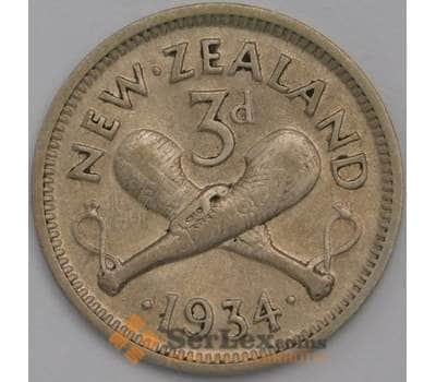 Монета Новая Зеландия 3 пенса 1934 КМ1 VF арт. 40060